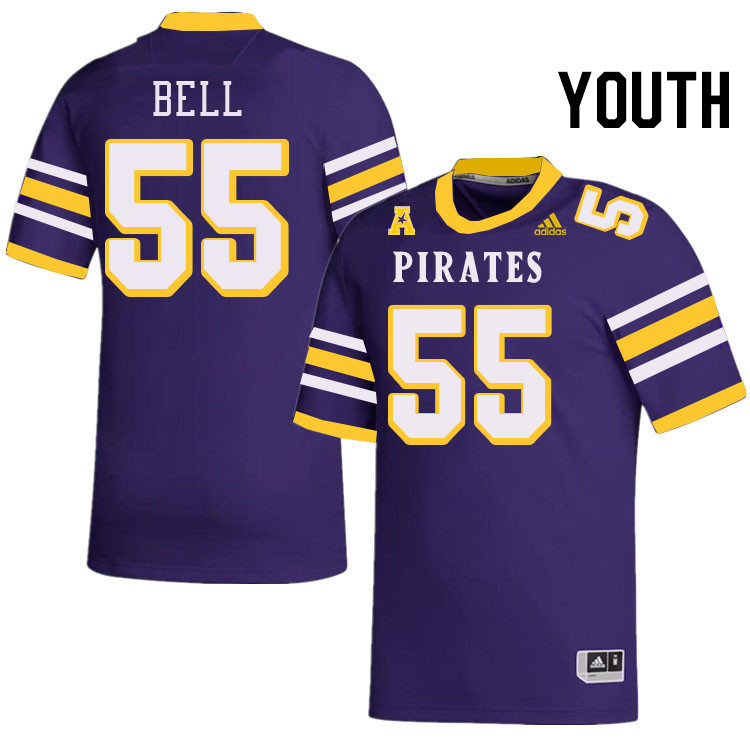 Youth #55 Darius Bell ECU Pirates College Football Jerseys Stitched-Throwback